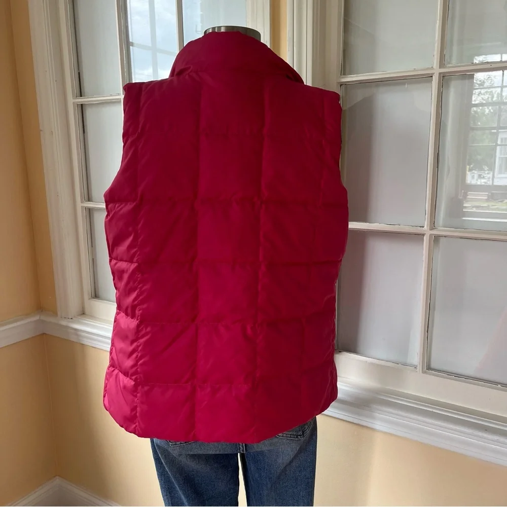 Vintage L.L. Bean reversible down vest pink black M - Picture 12 of 15